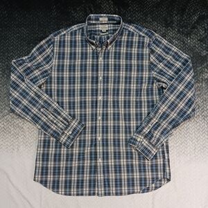 J Crew Mens Slim 100s 2 Ply Yarns Button up long sleeve Plaid Shirt‎ Size XLarge